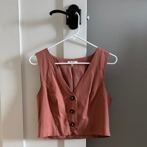 Madewell Dusty Rose Button-Front Vest